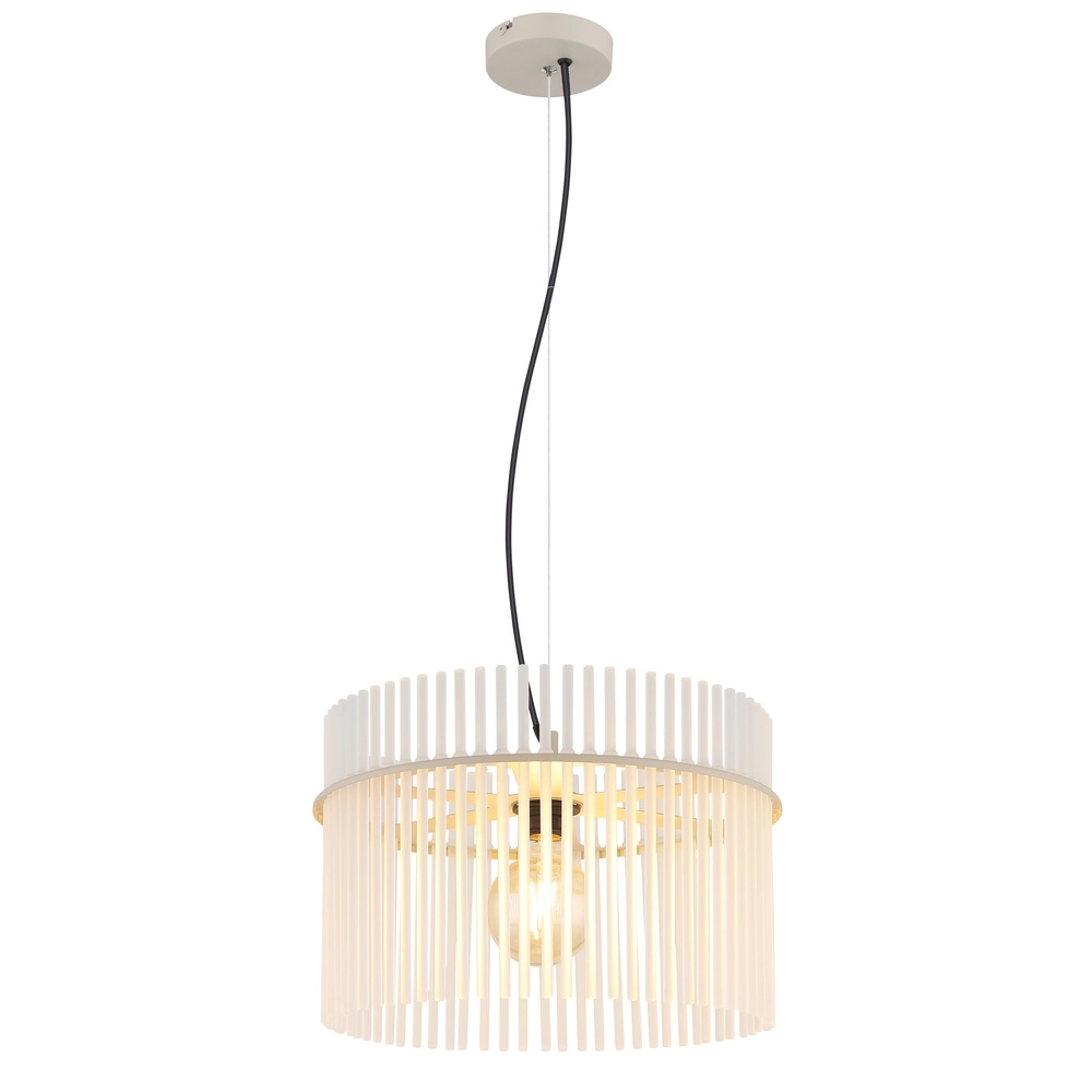 Pendelleuchte Gorley sandbraun mit Glas Ø 40cm