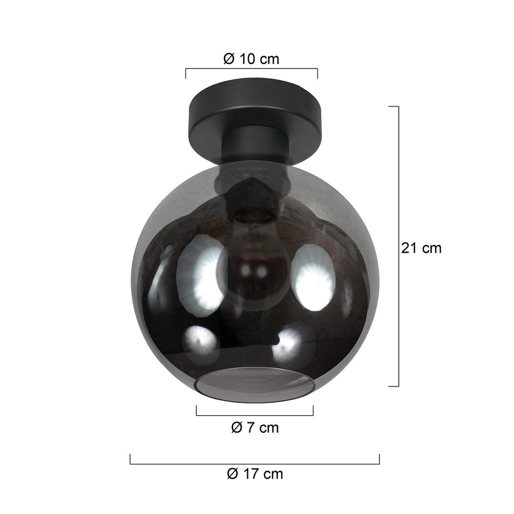 Deckenlampe Bloeba Kugel Rauchglas Ø 15cm Steinhauer 8712746181081