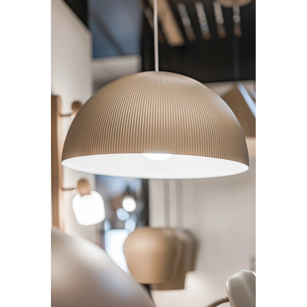 Design-Pendellampe Gaetano 2 Sandbraun mit weißem Ø 40 cm Eglo 9008606391608