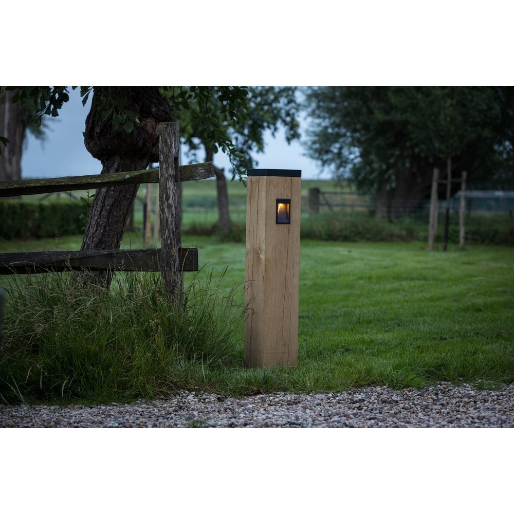 Holz-Solarrampenlampe Torre Solar Eiche - 17,5x17,5x90 cm - 2700K Timberlab 8716803514584
