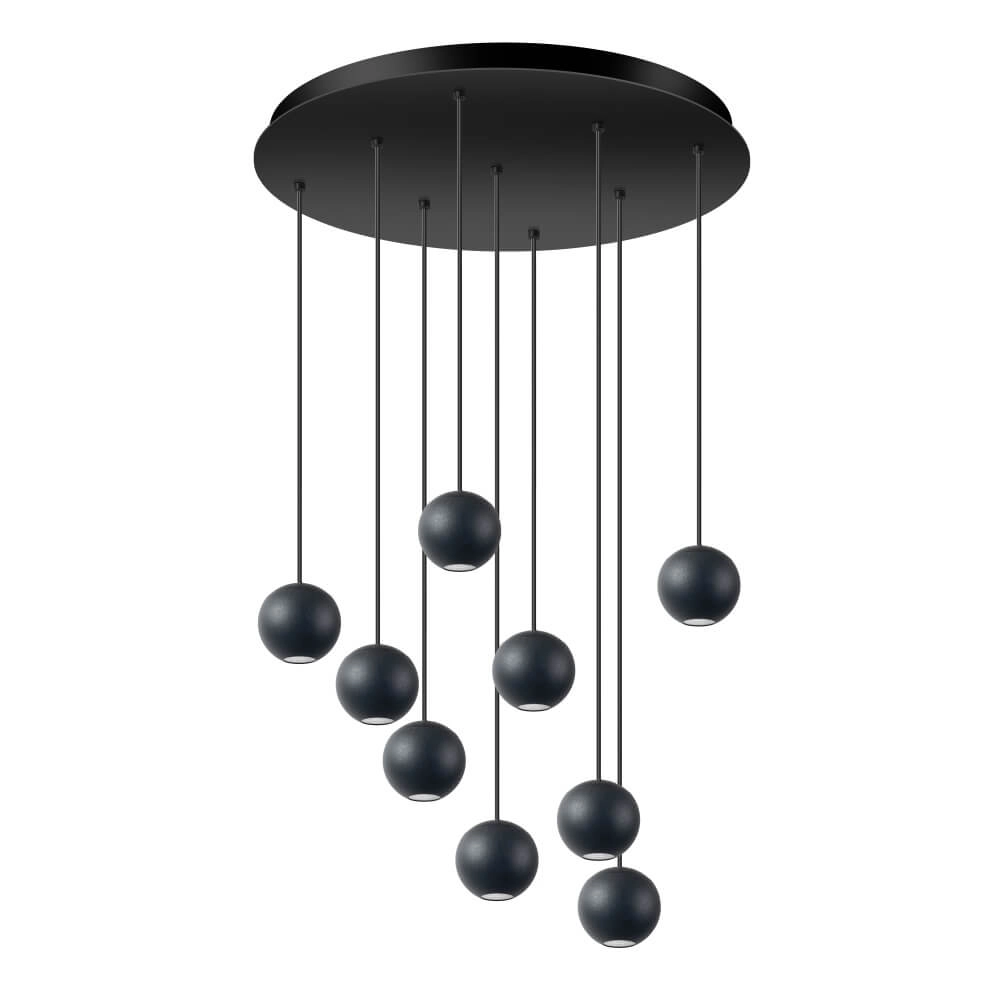 Design-Pendelleuchte Grace 9-flammig schwarz ETH 8720195309116