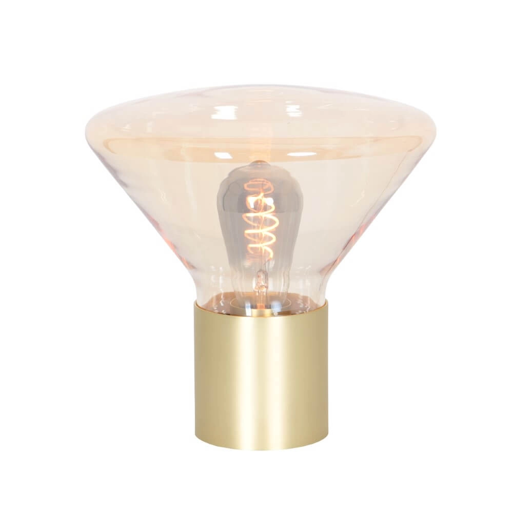 Tischlampe Ambiance Gold mit bernsteinfarbenem Glas Steinhauer 8712746165067