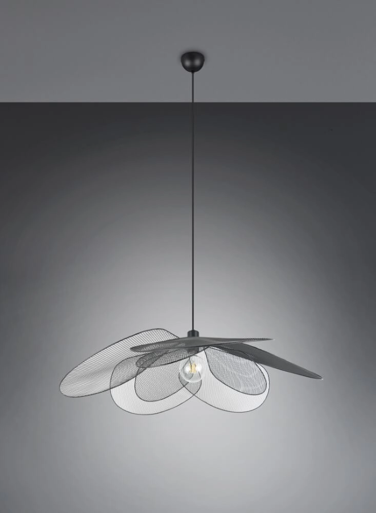 Große böhmische Pendelleuchte Fleure Ø 87cm schwarz Trio 4017807637731