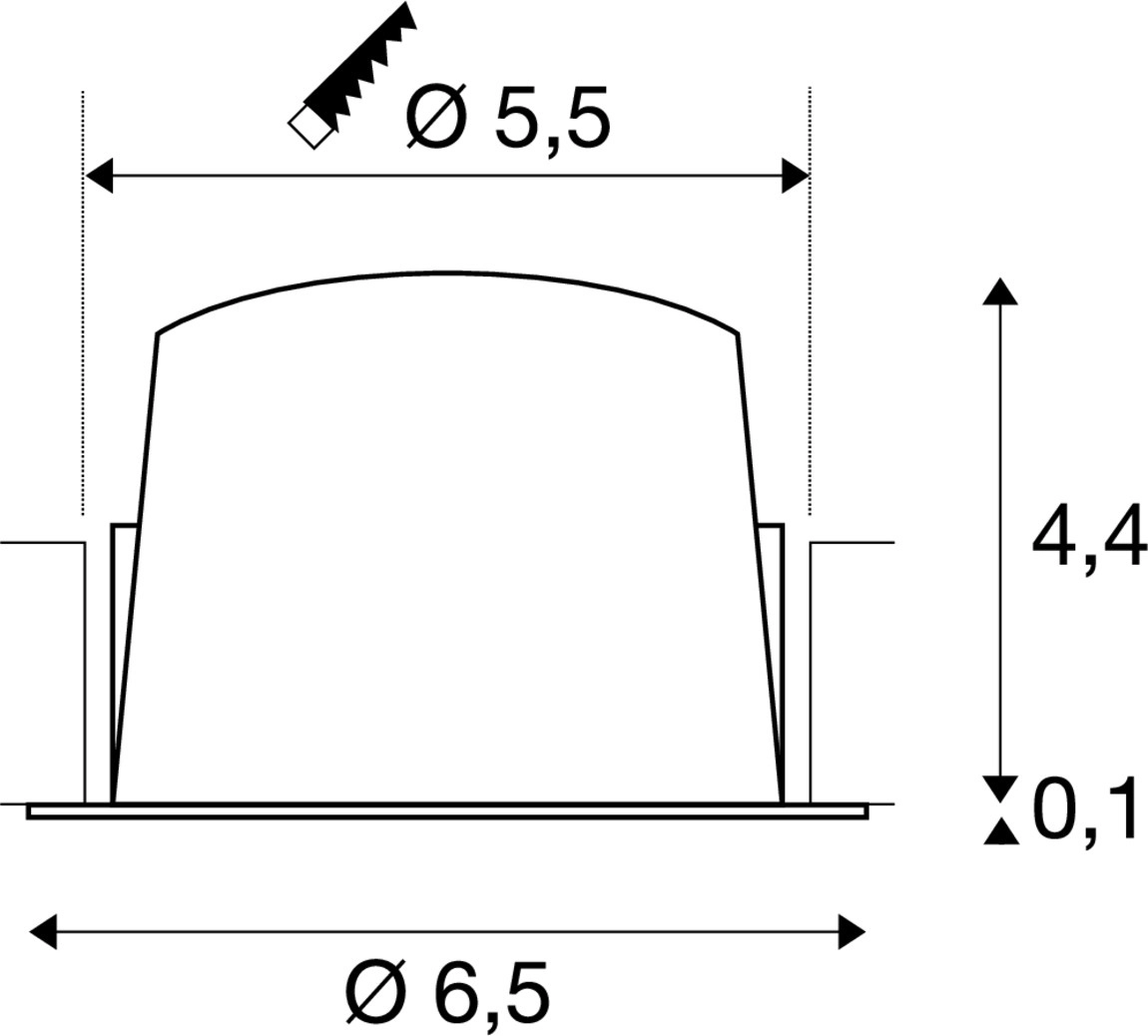 Einbau-Strahler Numinos XS Schwarz/Chrom 2700K - 40gr SLV 4024163314787