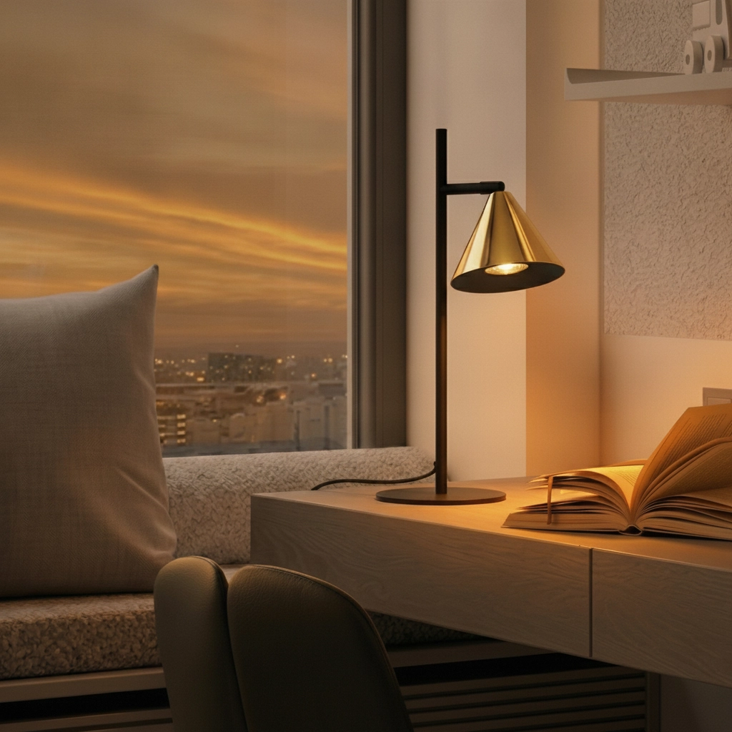 Tischlampe Conico schwarz mit gold