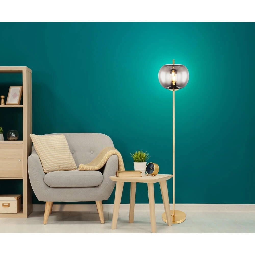 Goldene Stehleuchte Blacky I nur Ø 30cm Globo 9007371422043