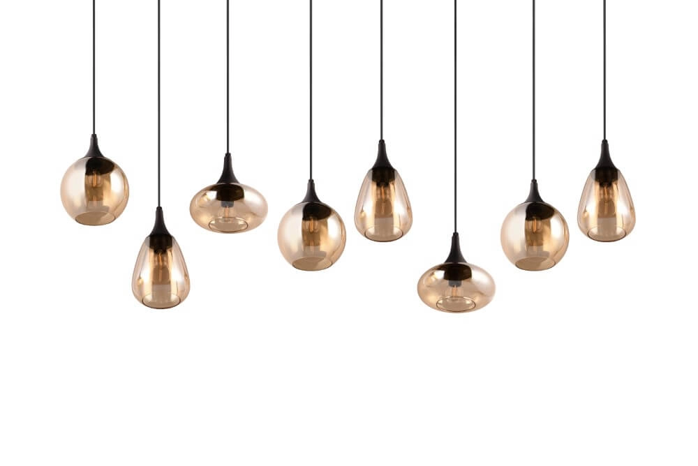 Hängelampe mit 8 Leuchten Lumina mit Braunglas Trio 4017807577679