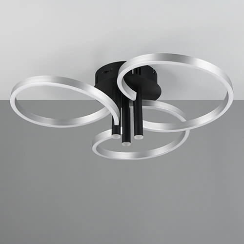 Geschwungene LED-Deckenleuchte Caruso Edelstahl – Ø 65,5 cm Trio 4017807612974