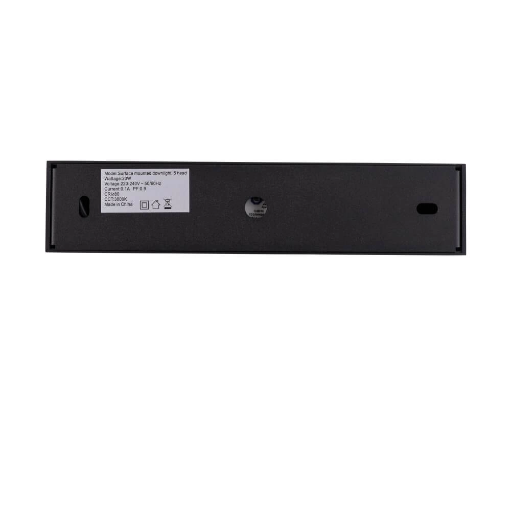 Schwarzer Aufbaustrahler Midi Led 5x1 LEDs - 3000K Lyora 5903139100557