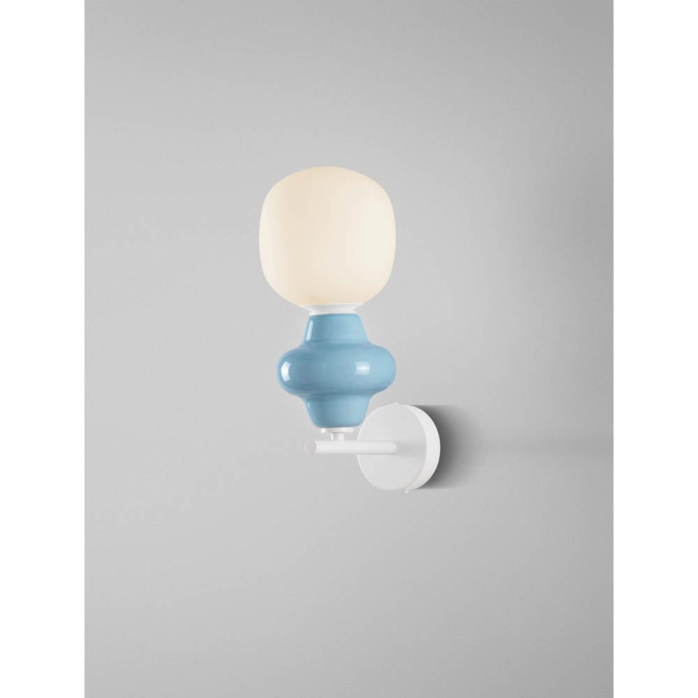 Wandleuchte Clio Blaue Keramik mit weißem Glas Lyora 5212017461360