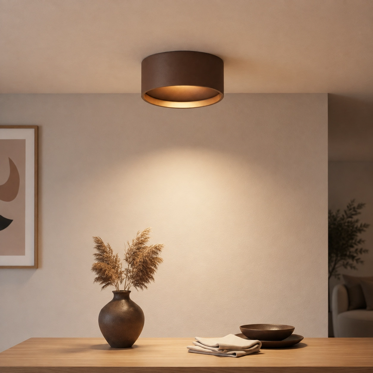 Deckenlampe im Badezimmer Oran Ø 12cm – Gebürsteter Bronze