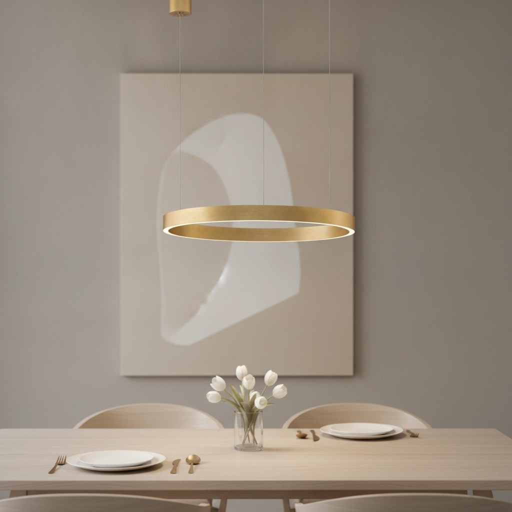 Goldene Pendelleuchte Elowen Ausführung Ø 60cm