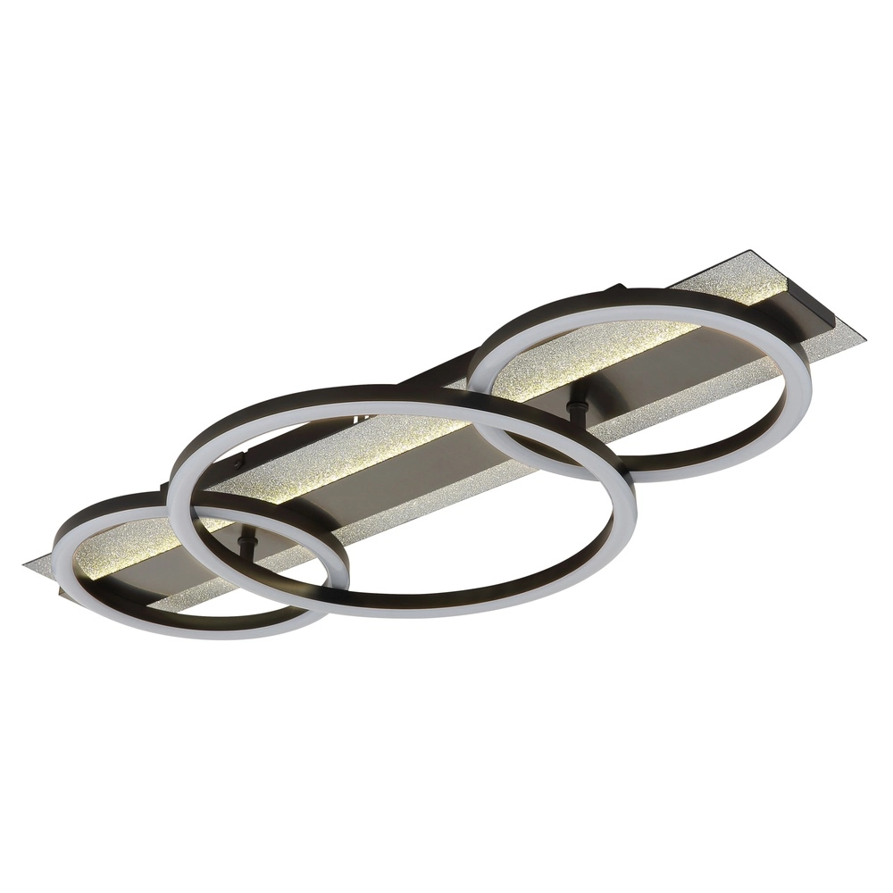 Schwarze Deckenlampe Norberto 3 Ringe in Folge Globo 9007371569830
