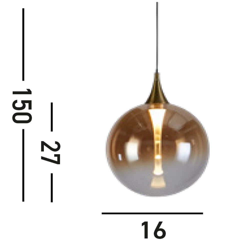 1-flammige Pendelleuchte Alchemy Braunes Glas Searchlight 5053423273822