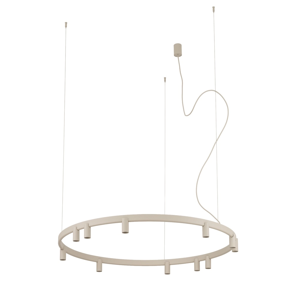 Design-Pendellampe Fourty sandbraun Ø 116 cm Lyora 5903139122870