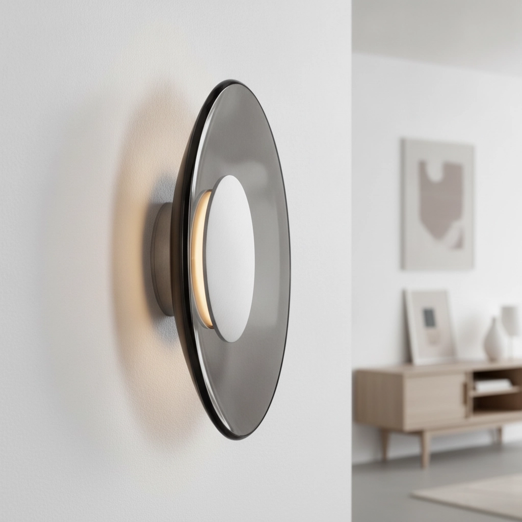 Wandleuchte Esti Rauchglas Ø 32cm