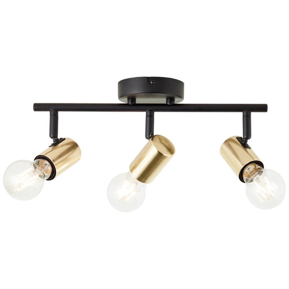 Schwarz mit goldener Deckenlampe Kerry 3-flammig Brilliant 4004353409042