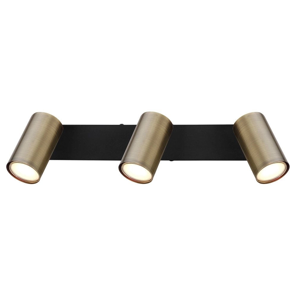 Deckenlampe 3-Leuchten Robby Schwarz mit Bronze Globo 9007371442980