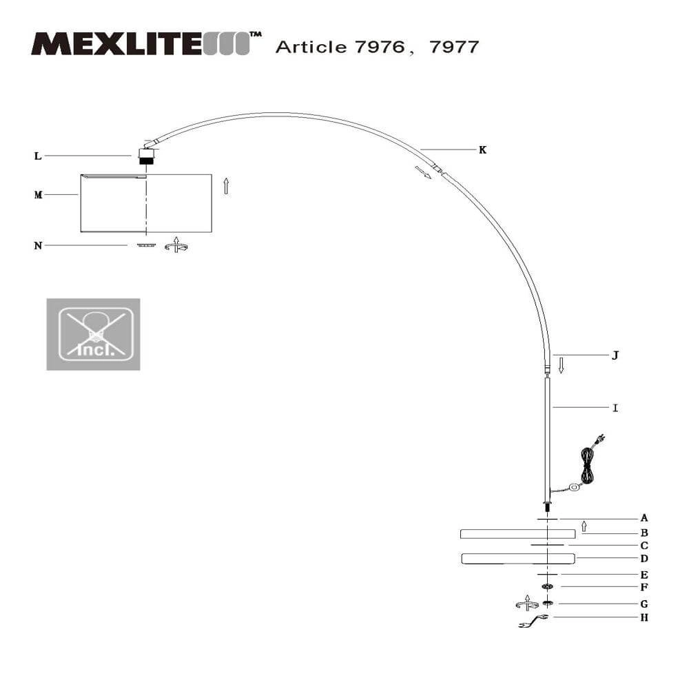 Bogenlampe Solva schwarz mit Strohschirm Steinhauer 8712746172393