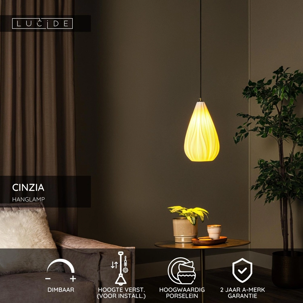 Design-Pendellampe Cinzia weiße Ø 18,3 cm Lucide 5411212135117