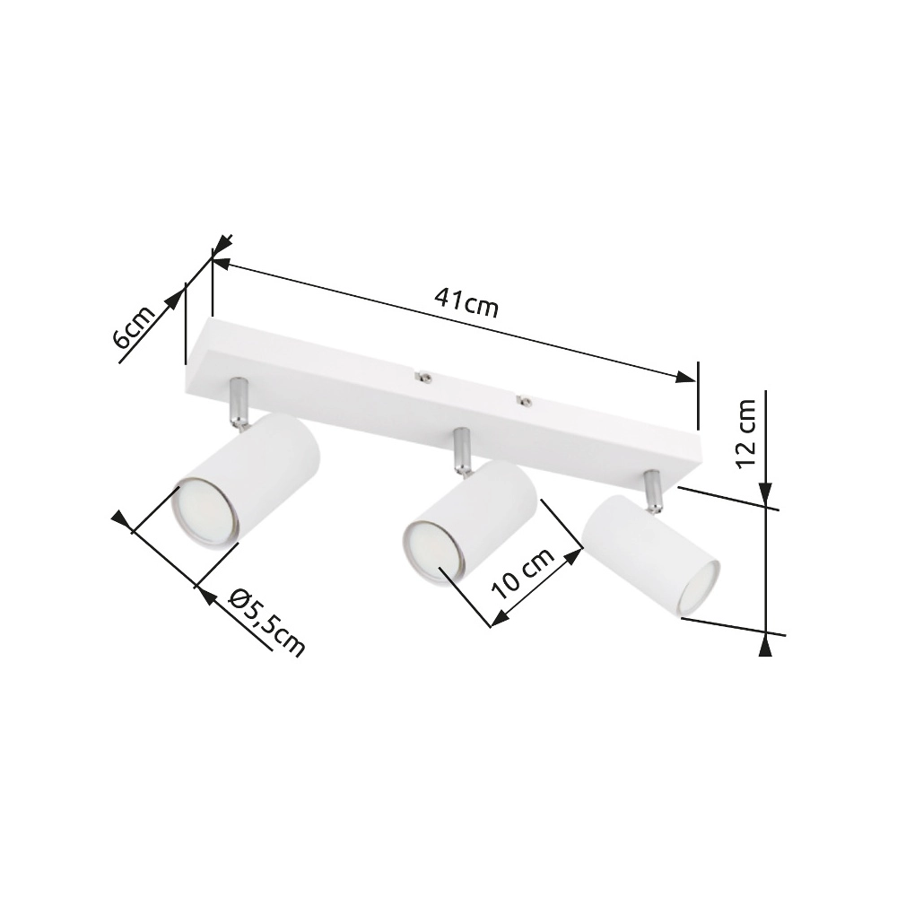 Deckenlampe 3-Leuchten Robby Weiß Globo 9007371430536