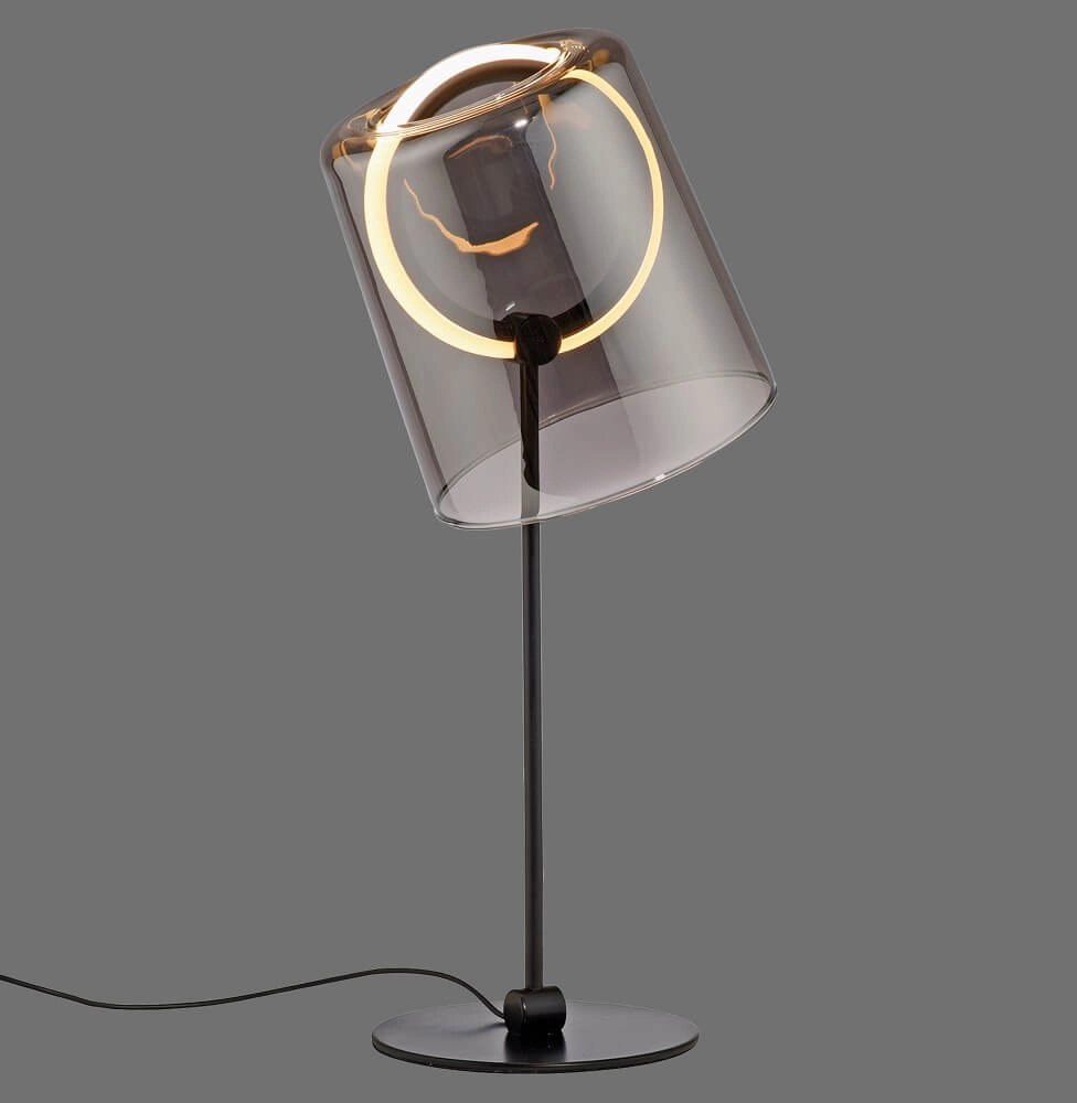 Tischlampe Zula schwarz mit Rauchglas Paul Neuhaus 4012248385869
