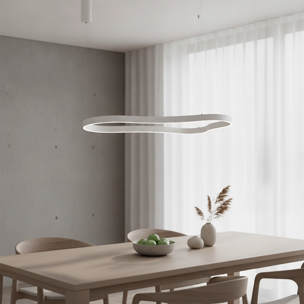 Pendelleuchte in natürlicher Form Dussa weiß 120cm