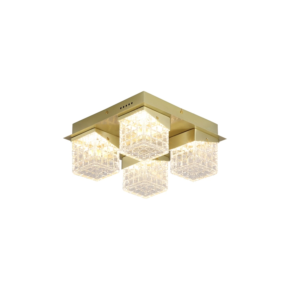 Design-Deckenleuchte Cuboid 4-helles Gold