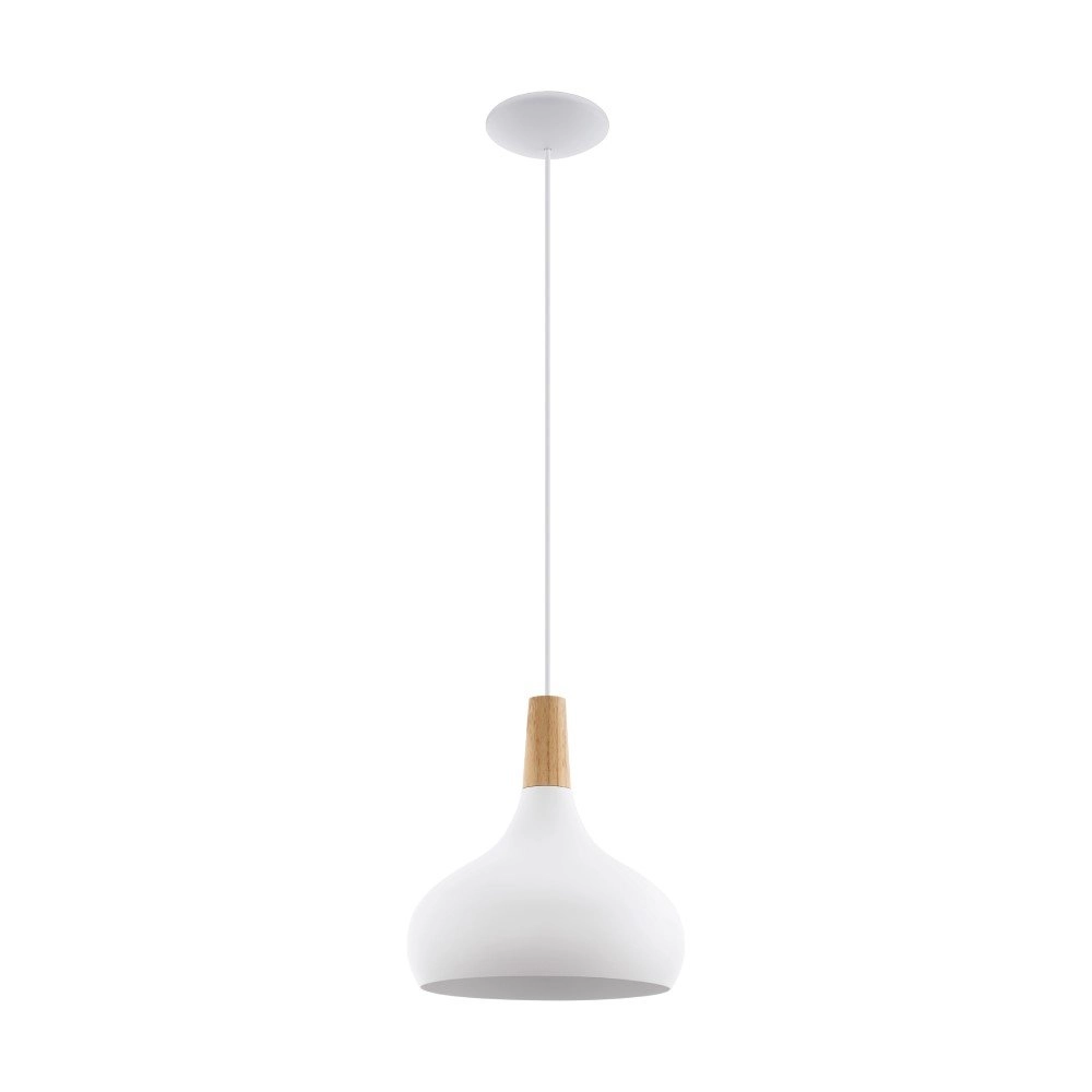 Pendelleuchte Sabinar 28 cm weiß mit Holzbraun Eglo 9008606299980