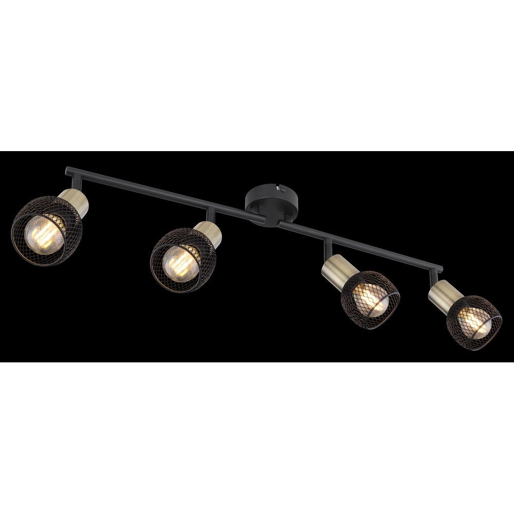 Deckenlampe Fiastra 4-helliges Schwarz mit Mesh Globo 9007371418121