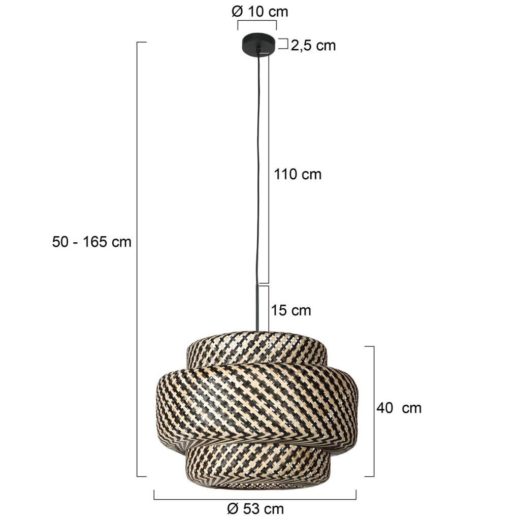 Pendellampe Nox Light mit Bambusschatten Ø53 cm Steinhauer 8712746182729