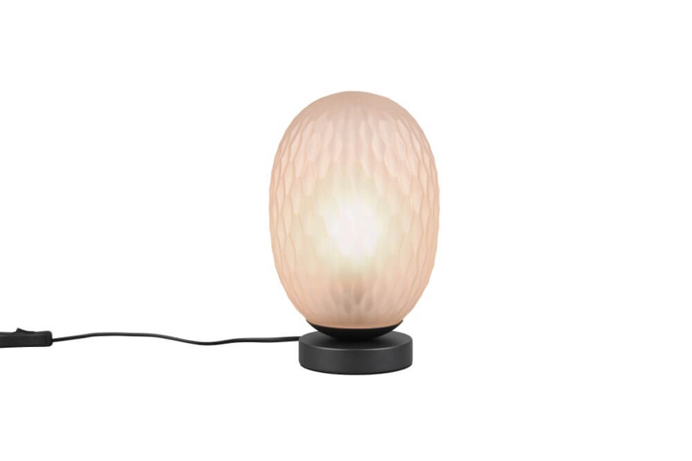 Tischlampe Facette mit geripptem Braunglas Trio 4017807627886
