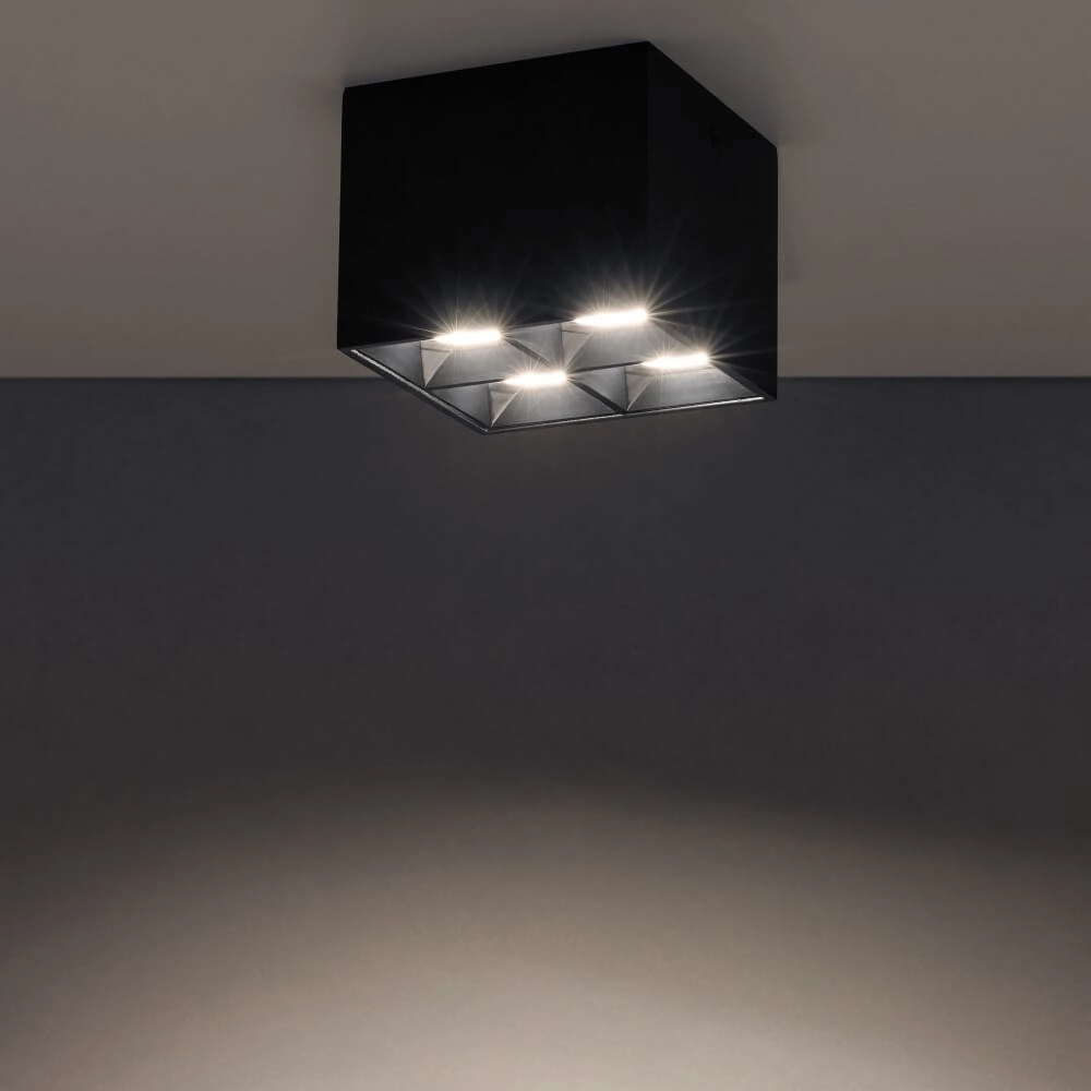 Schwarzer Aufbaustrahler Midi Led 2x2 LEDs - 4000K Lyora 5903139100571