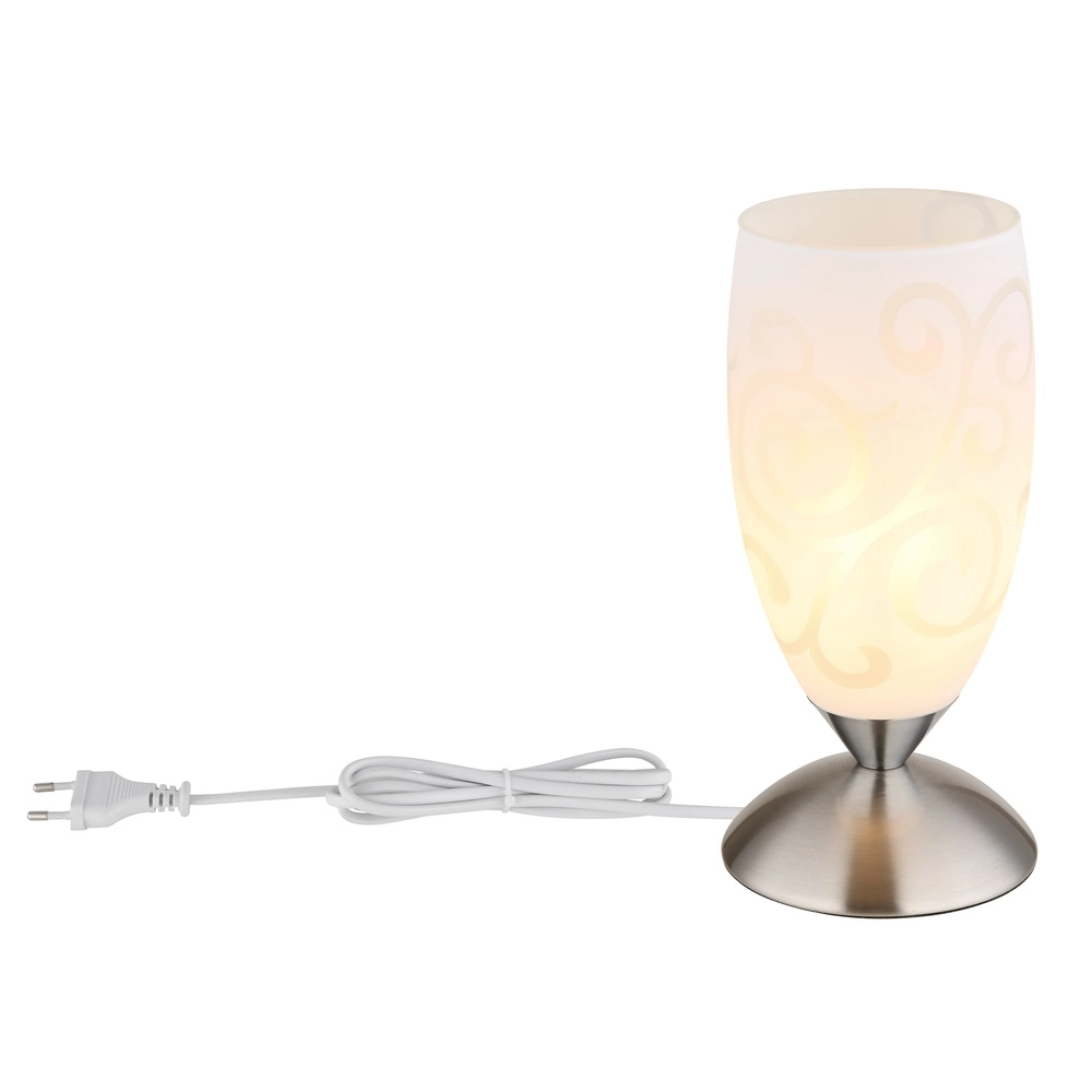 Klassische Tischlampe Auriga Chrom mit Curl Globo 9007371208777