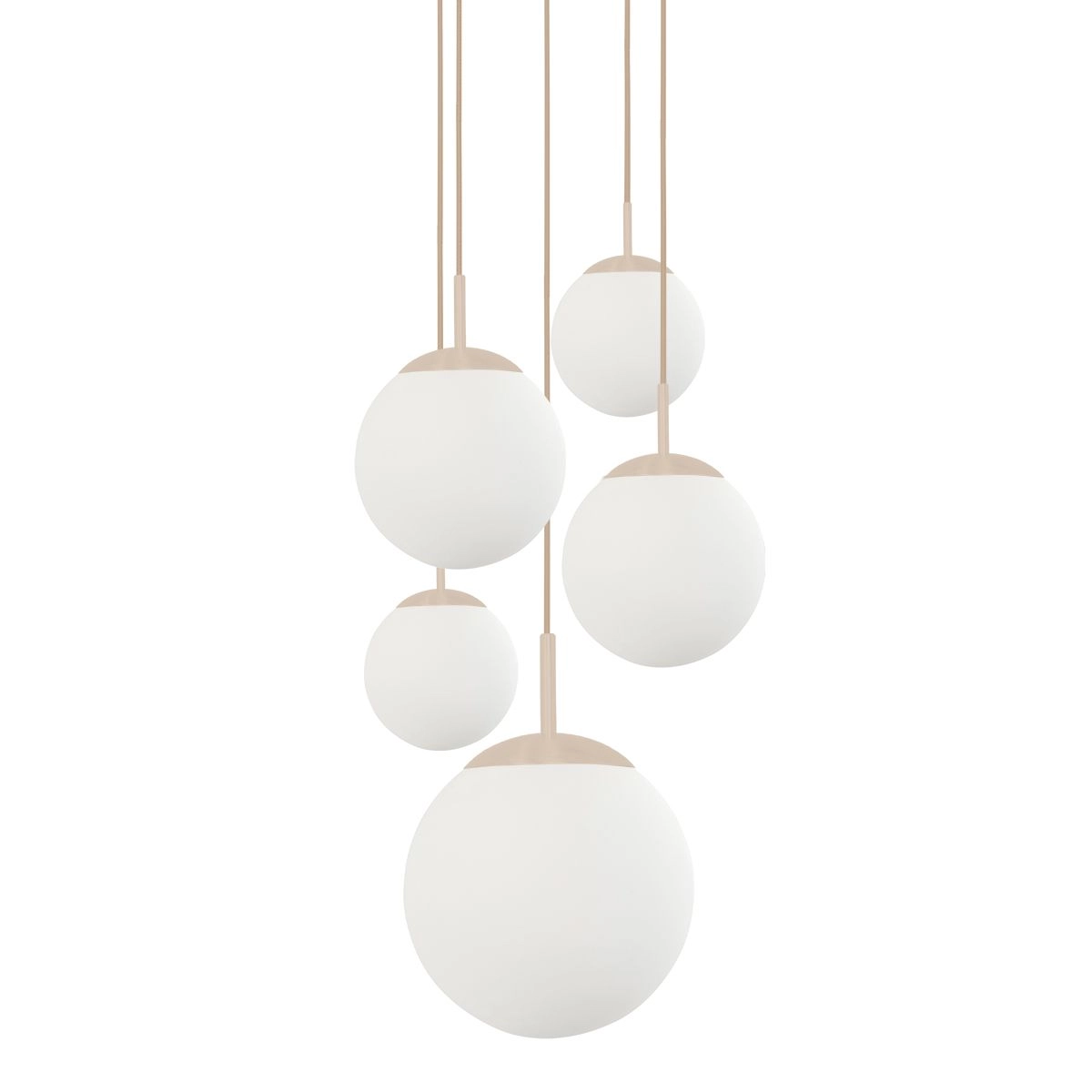 5-Licht Vide Pendellampe Bollique Sand mit Opalglas Steinhauer 8712746187182