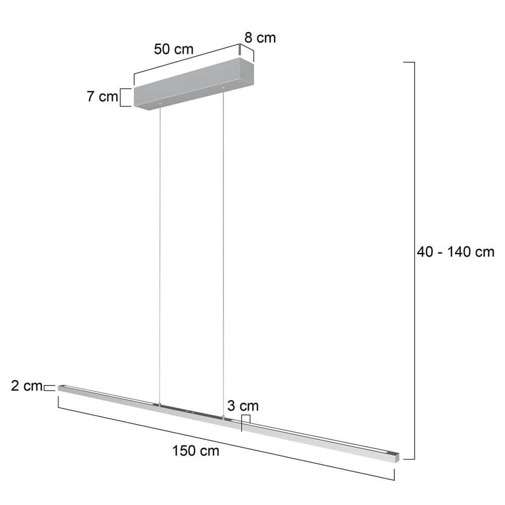 Design-Pendelleuchte Bande 150cm grau Steinhauer 8712746175820