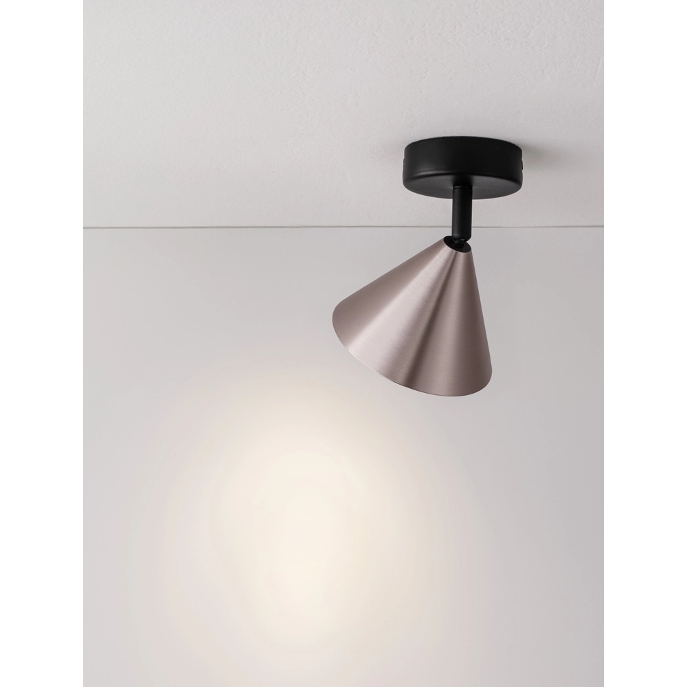 Deckenlampe Conico schwarz mit kaffeebraun