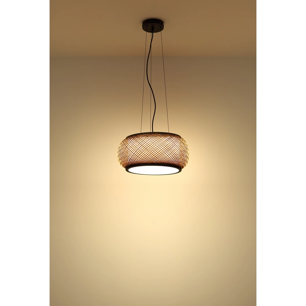 Pendellampe Bambora Schwarz mit Bambus Globo 9007371578795