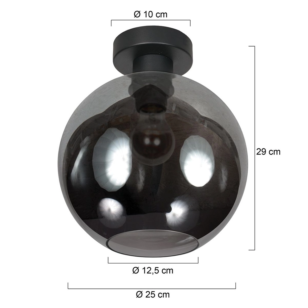 Deckenlampe Bloeba Kugel Rauchglas Ø 25cm Steinhauer 8712746181104