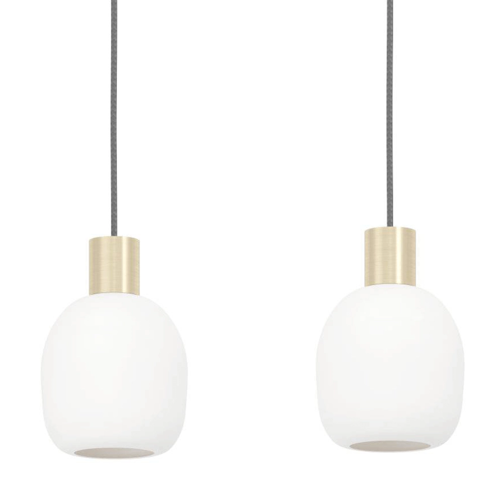 Goldene Esstischlampe Manzanares mit weißem Glas Eglo 9008606235919