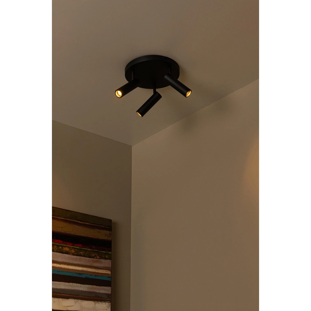 Elegante Deckenlampe Grado 3-Licht Schwarz Lucide 5411212221681