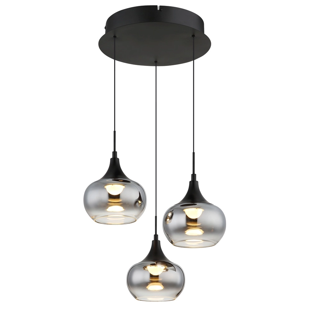 Design-Pendellampe Lui 3-Licht Schwarz