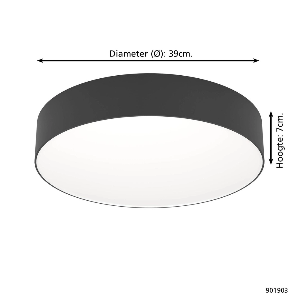 Design-Deckenleuchte Gallizzi-Z smart schwarz Ø 39cm Eglo 9008606358168