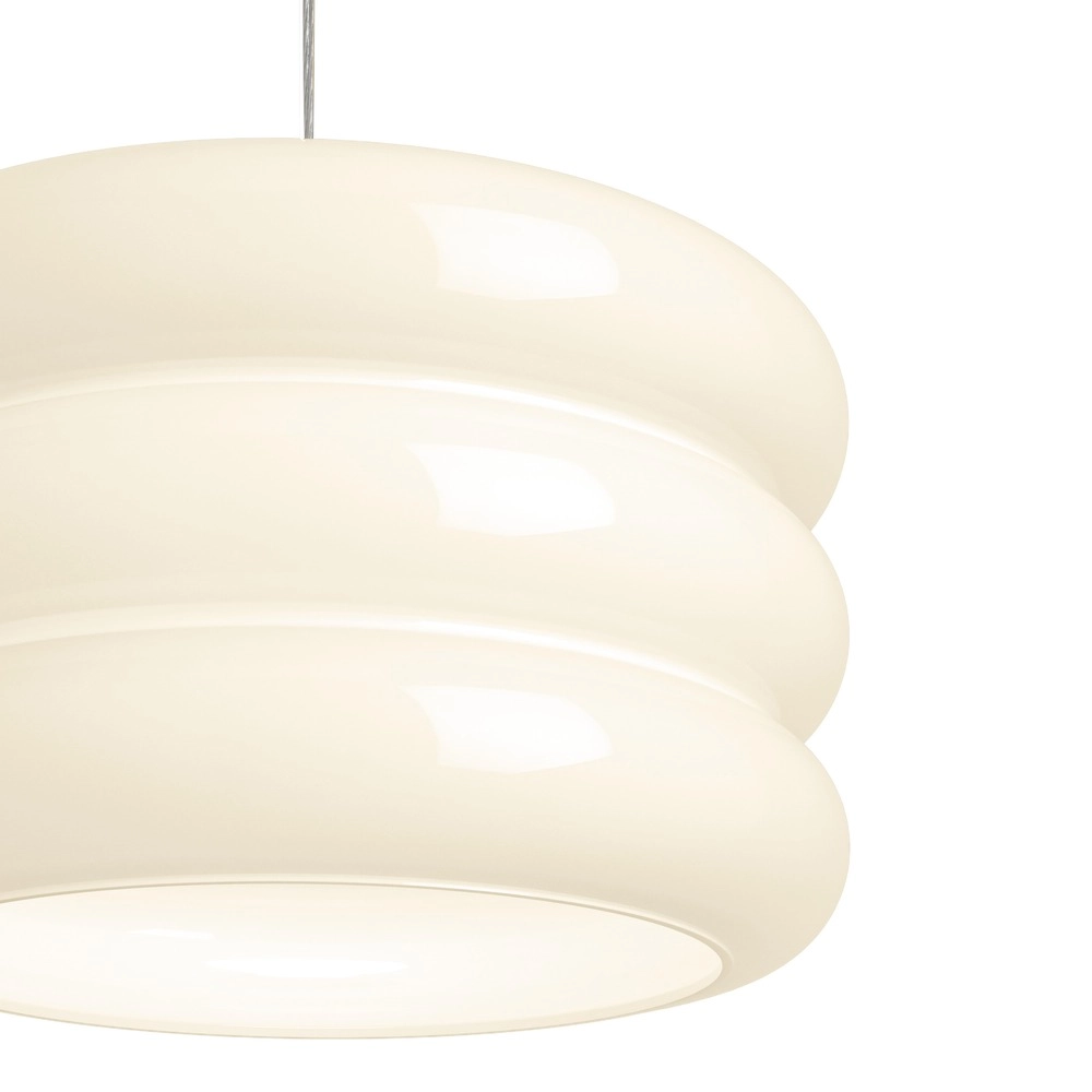 Design-Pendellampe Tortora Chrom mit weißem Ø 30cm
