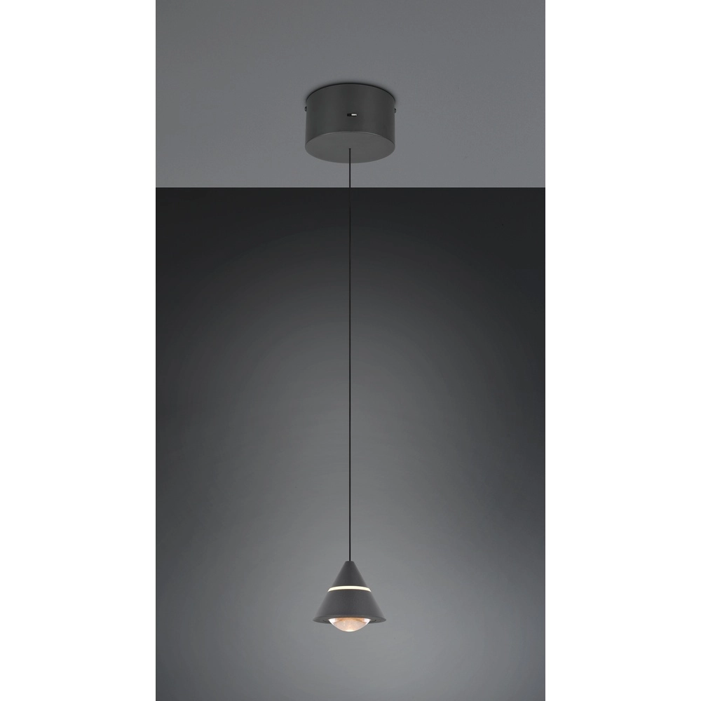 Design-Pendelleuchte Romeo Single Schwarz Trio 4017807667721