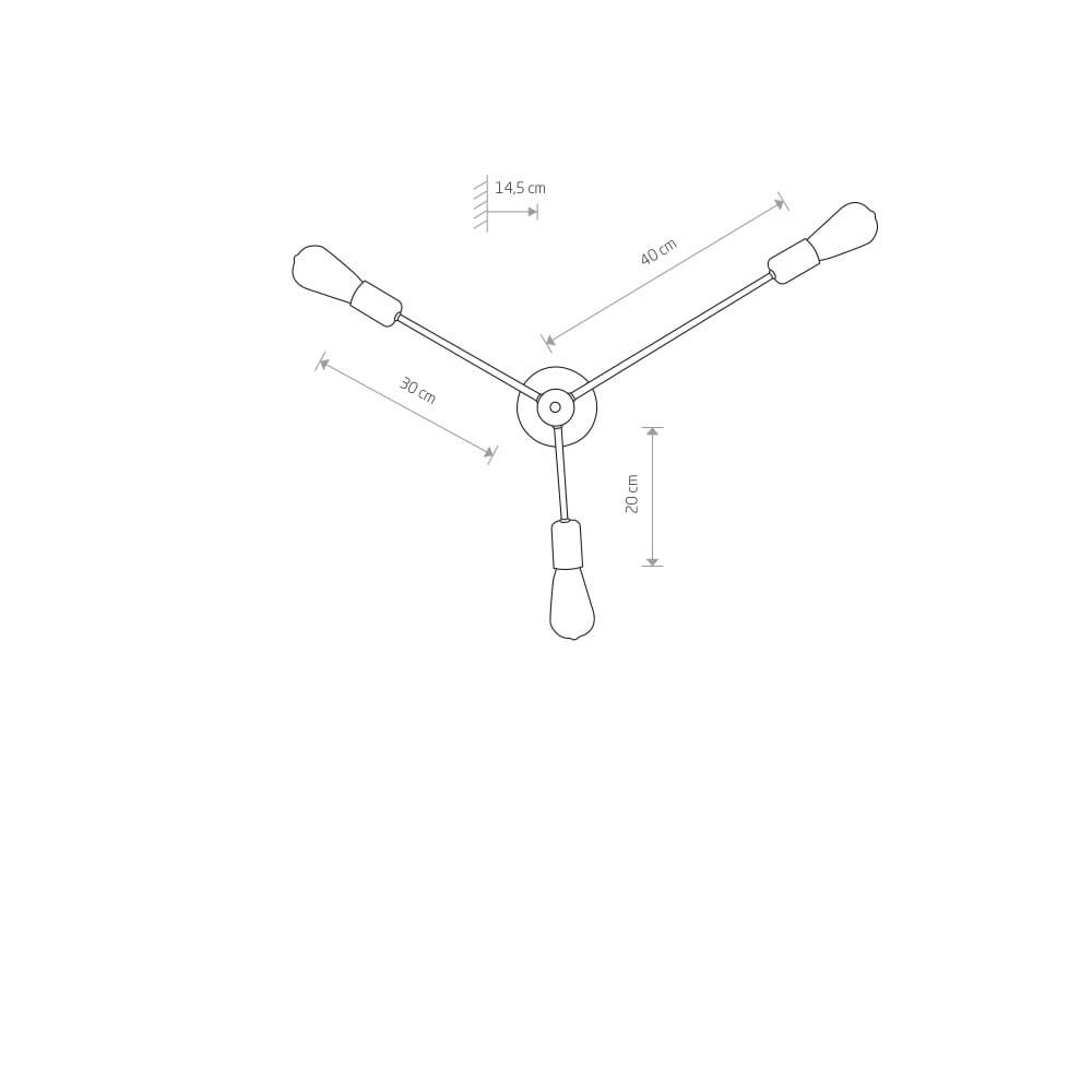 3-Lichts Deckenlampe Mill Lyora 5903139913690