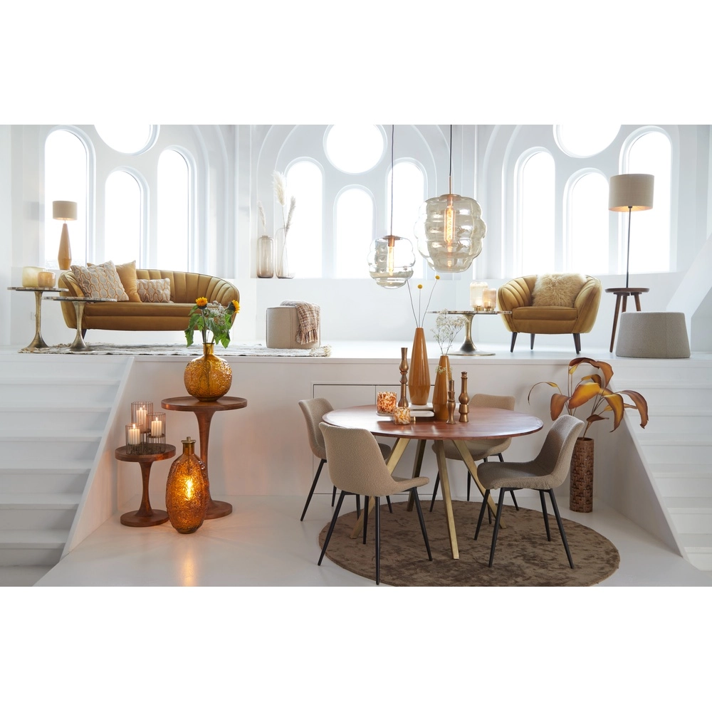 Ø 45cm Pendellampe Misty mit Bernsteinglas Light & Living 8717807645670