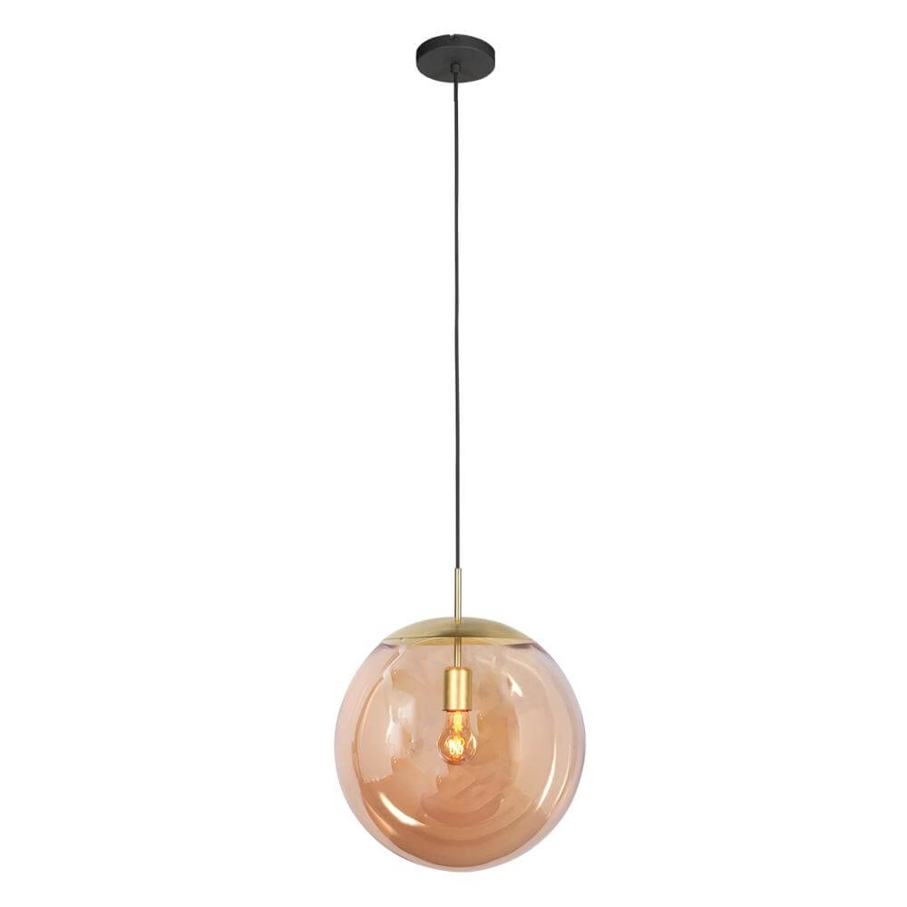 Pendelleuchte Bollique Kugel aus Gold mit Braunglas Steinhauer 8712746177541