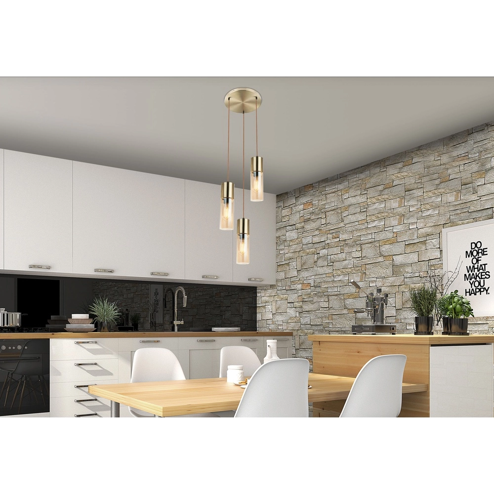 3-Licht Pendellampe Annika Golddesign Globo 9007371409686