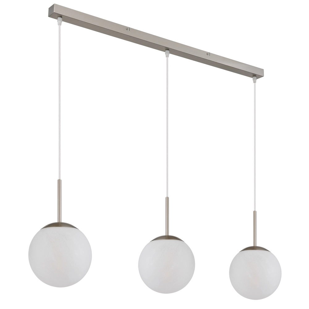 Design-Pendellampe Kop Nickel 3-Licht-Gerade Globo 9007371516995